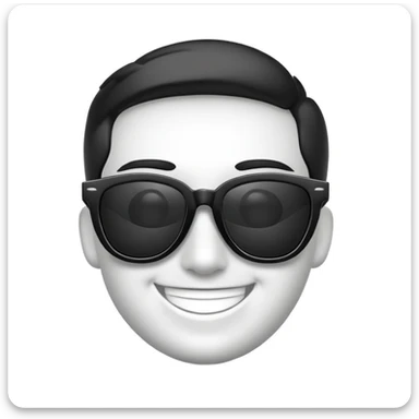 Black and white smiling face with sunglasses sticker