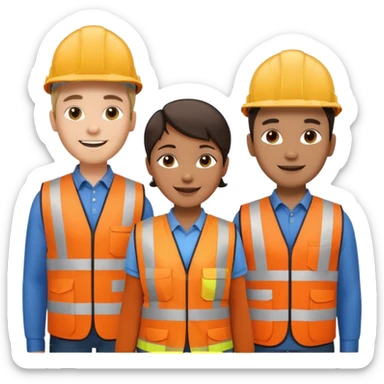 group of multiracial railway engineers sticker