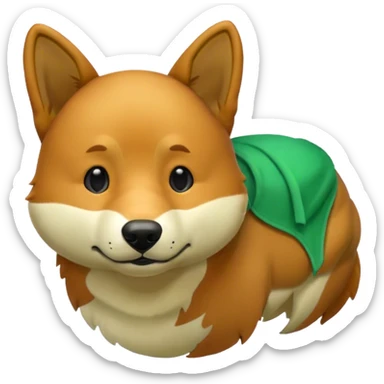 perro dingo de color verde enfocado desde detrás sticker