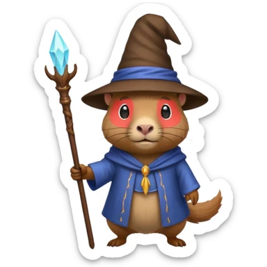 Cute capybara wizard sticker