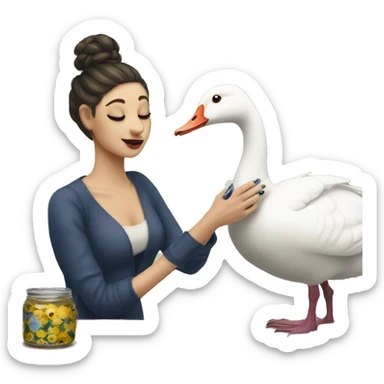 white goose painting nails sticker