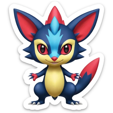  exotic tropical cyber-Litten-Sneasel-Weavile-Stitch-Noibat-Trico-Fakémon-Pokémon-Vernid-creature sticker