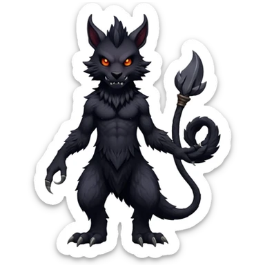  Dark black evil anthro Fakémon-Wickerbeast-creature (full body) sticker