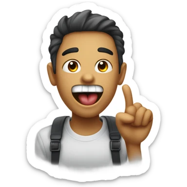 side face pronouncing th sound as in thursday with the tip of the tongue out of teeth sticker