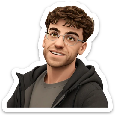 smiling boy in outdoor setting sticker