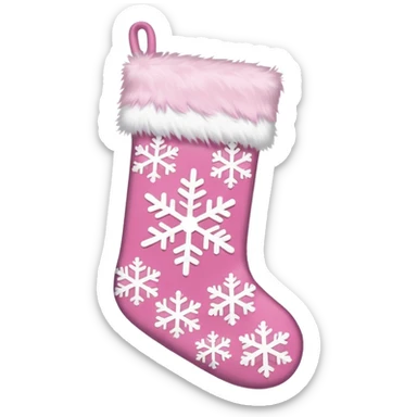 White and pink Christmas sticker