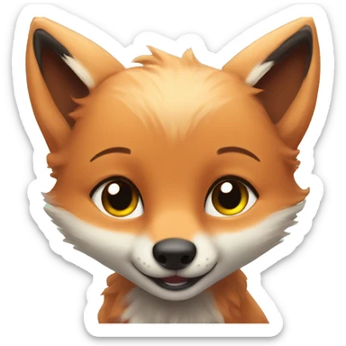 Baby fox and baby wolf sticker