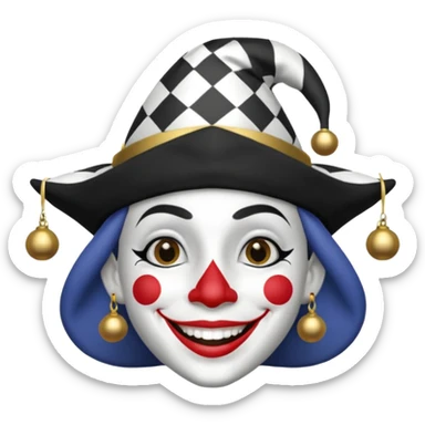 make a fuly black and white jester sticker