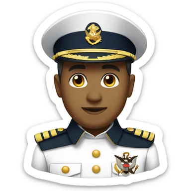 Navy military men Indonesian Navy Full Dress White Uniform, with honey skin sticker