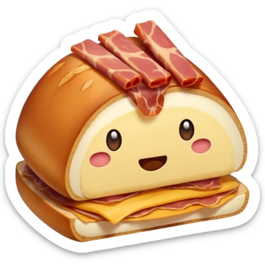 a small piece of lardon, realistic sticker