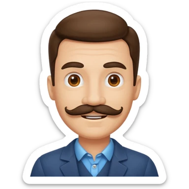 Happy face of a Duke with a mustache sticker