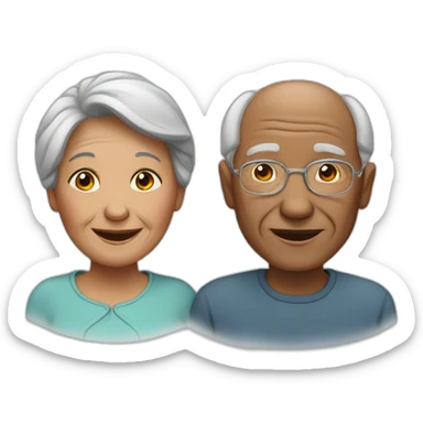 The life of two elderly people sticker