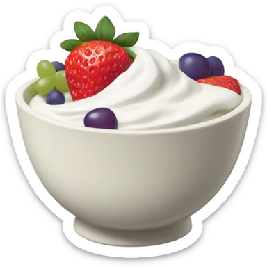 fruit yogurt bowl with strawberries and grapes sticker