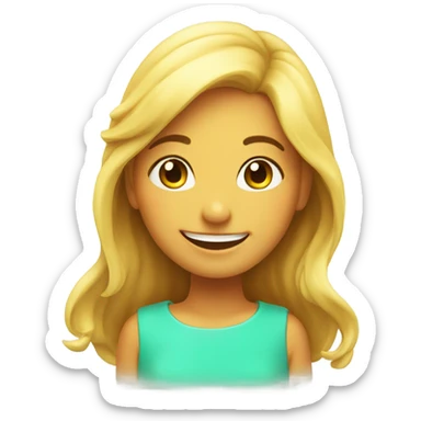 Happy girl with pile of fluor  sticker