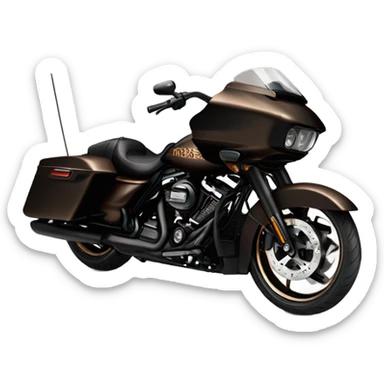 Black Harley Road glide with bronze wheels sticker