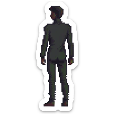 pixel art male silhouette, minimalist human shape sticker