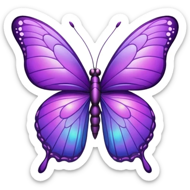 Purple butterfly in emoji sticker