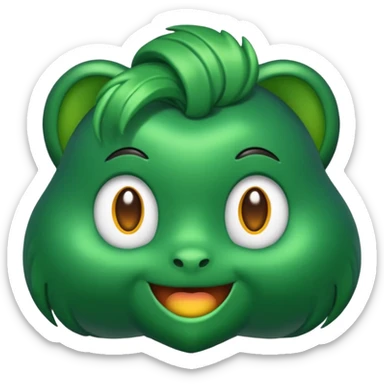 moño verde obscuro sticker