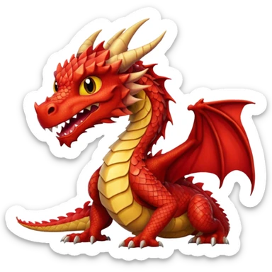 dragon de color rojo sticker