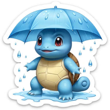Squirtle in rain sticker