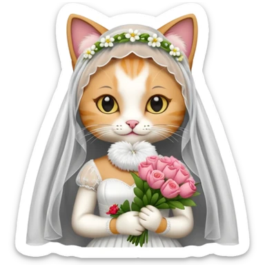 cat brides sticker