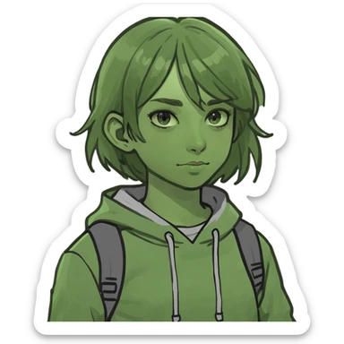 Girl wearing boy clothes  sticker
