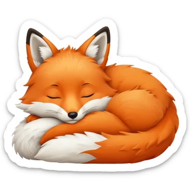 a sleeping fox  emoji sticker