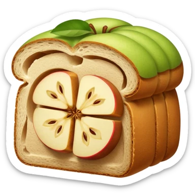 bread with apple slices inside emoji sticker