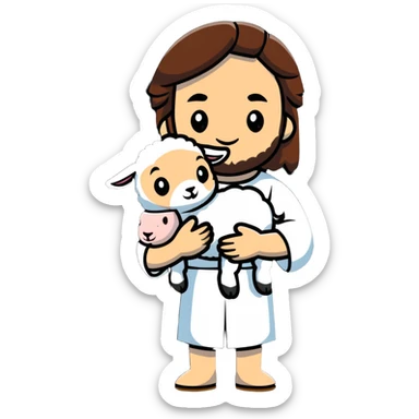 Jesus and lamb  sticker