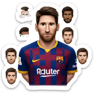 Messi in a barcelona shirt sticker