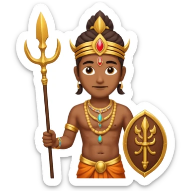 indian god with Poseidon trident sticker
