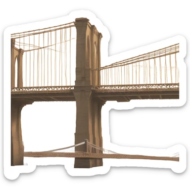 Brooklyn golden bridge seen from the coast sticker