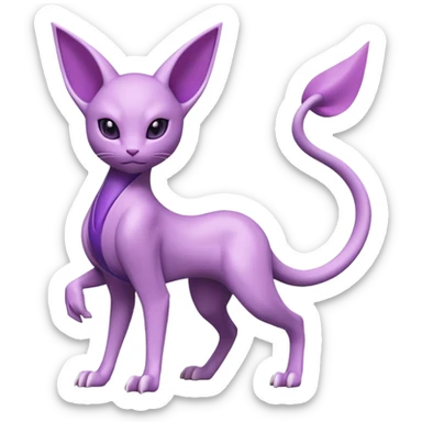 Mewtwo-Espeon-Fakémon-hybrid-creature (full body)  sticker