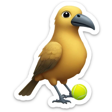 Bird with tennis balls sticker