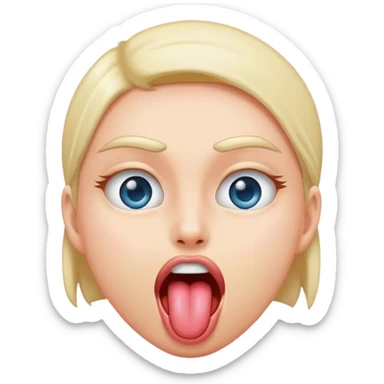 Eyes rolling back and tongue out sticker