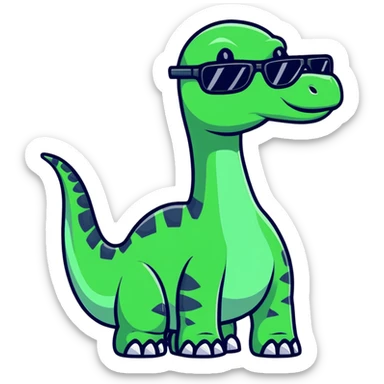 brachiosaurus dinosaur wearing sunglasses sticker
