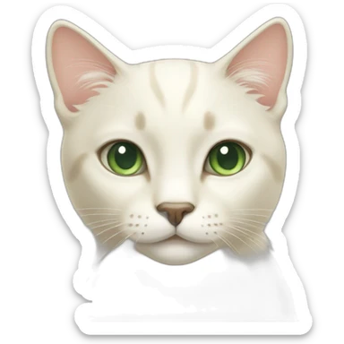 cream cat with grey green eyes sticker