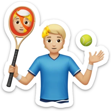 Chico  rubio bajo el sol jugando padel  sticker