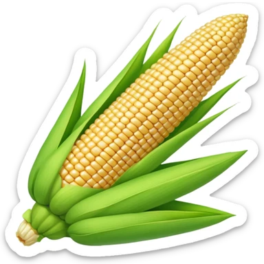 green closed corn cob  sticker