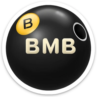 Black pull Ball with MB written on it. Nothing else no holes or anything. sticker