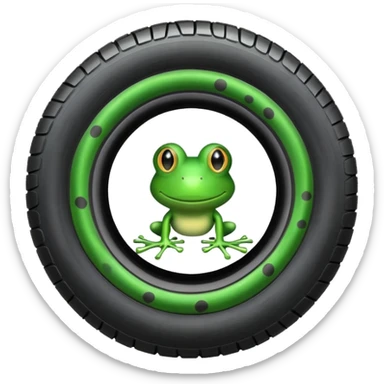 a frog that is a tire   sticker