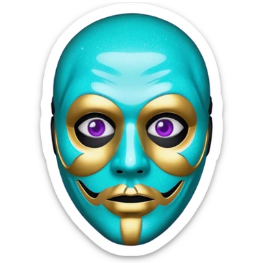 Glitter Purple and Cian police with ghostface mask sticker