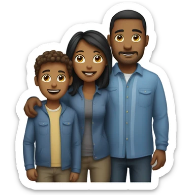 Dad Mom and Two Sons  sticker