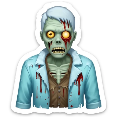 freezing zombie sticker