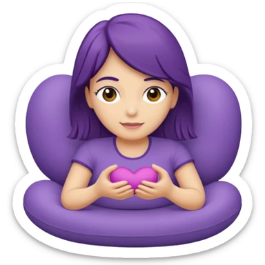 emoji de camilla de valoracion de fisioterapia color morado  sticker