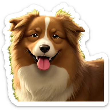playful dog with tongue out sticker