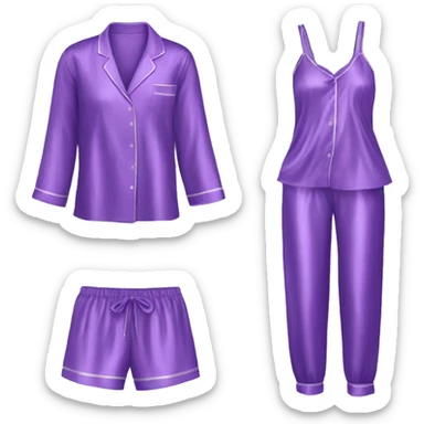 Purple silk pajamas set sticker