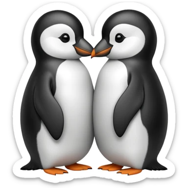 Penguin kisses penguin sticker