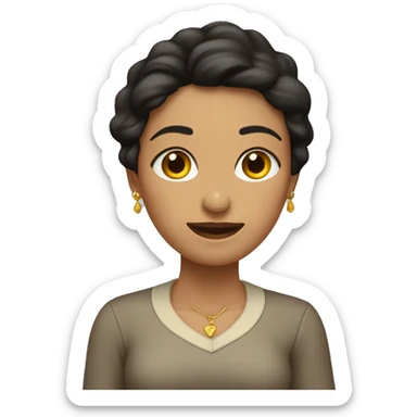 mujer morena con cabello largo y ondulado, llorando  sticker