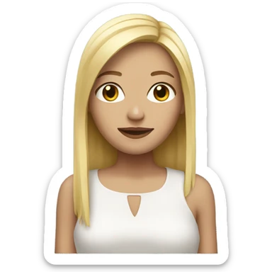 Girl with a straight blonde hair  sticker